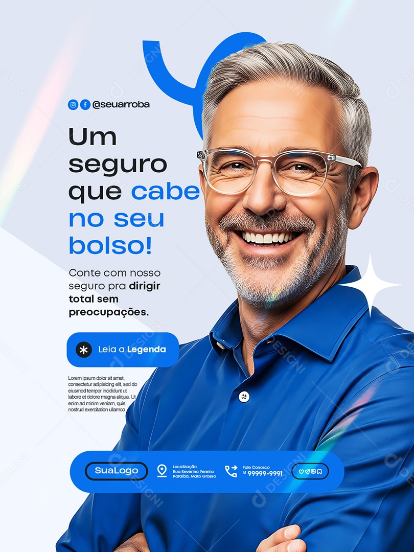 Seguradora Carros Um Seguro Que Cabe no Seu Bolso Social Media PSD Editável