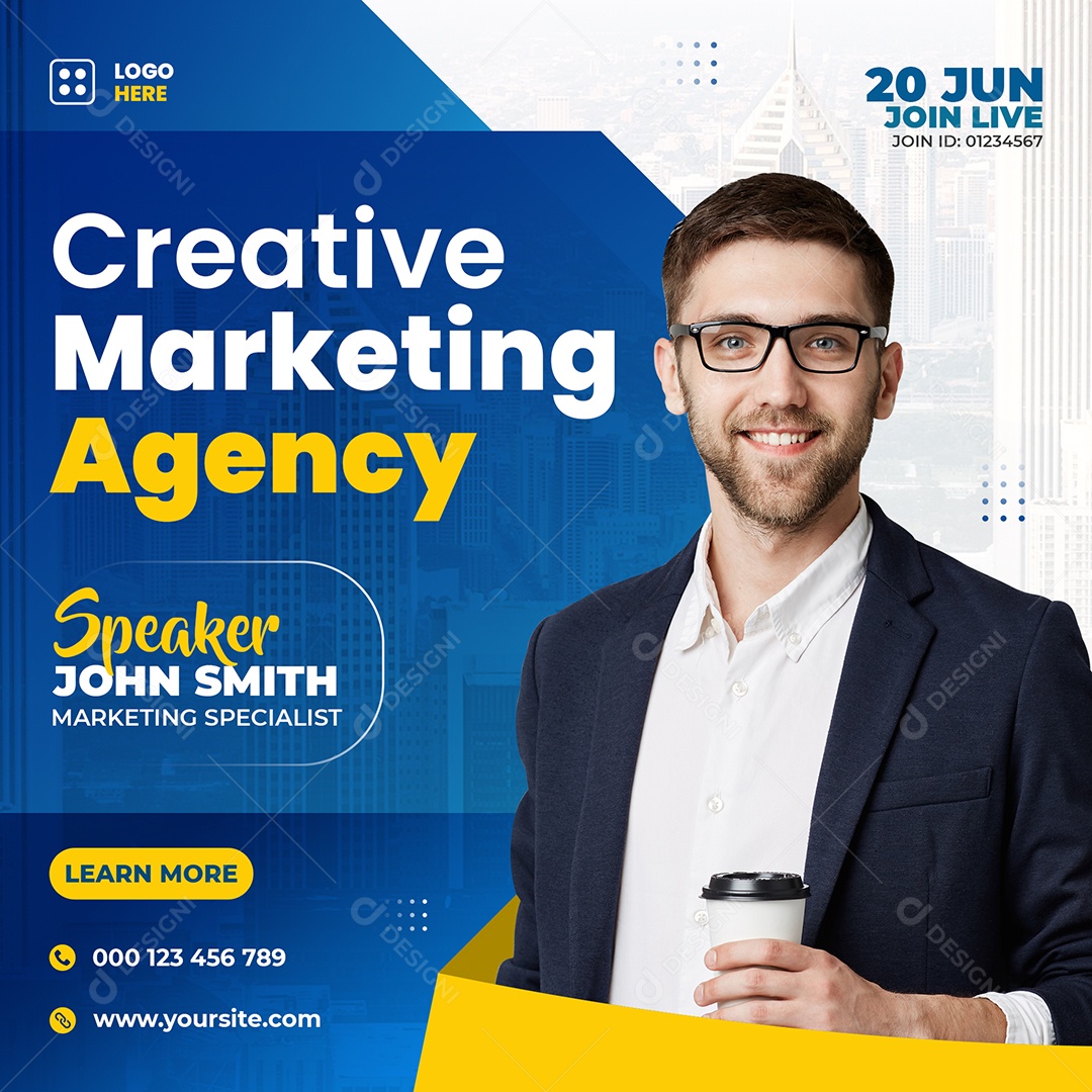 Agência de Marketing Social Media PSD Editável