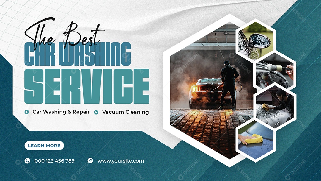 Banner Lava Jato Serviço de Lavagem de Carros Social Media PSD Editável