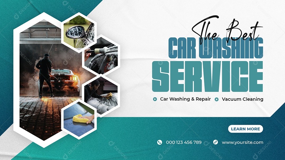 Banner Lava Jato Serviço de Lavagem de Carros Social Media PSD Editável