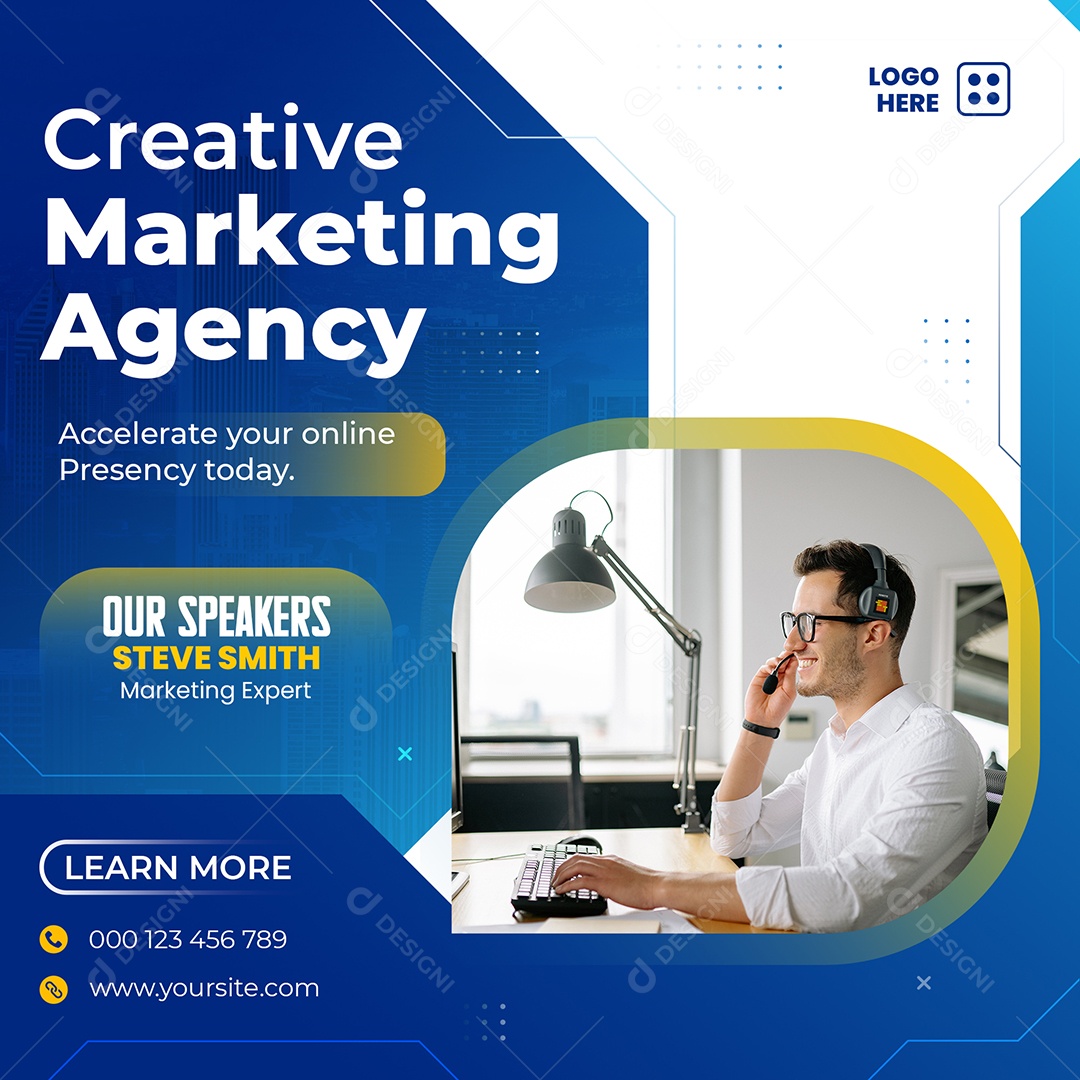 Agência de Marketing Social Media PSD Editável