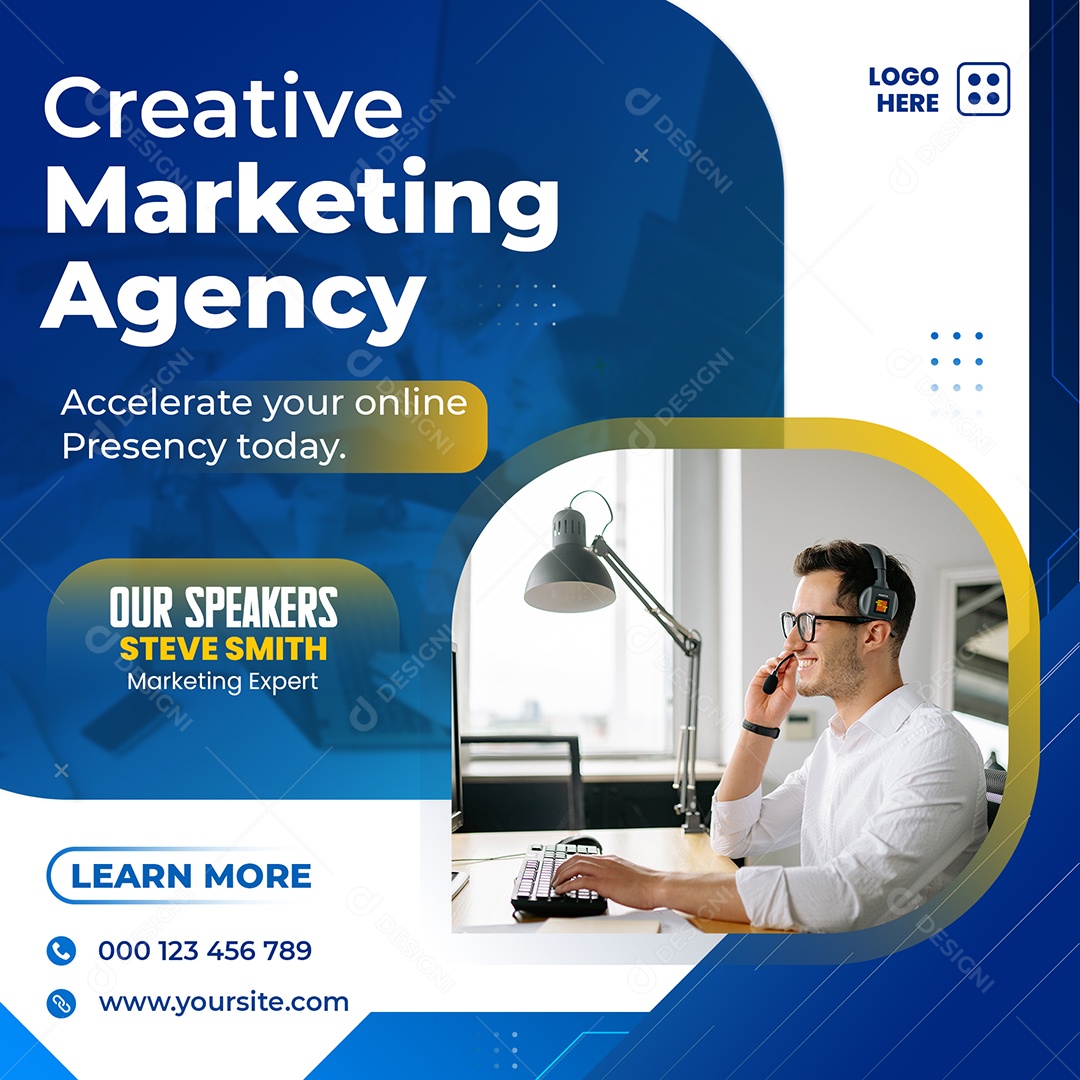 Agência de Marketing Social Media PSD Editável