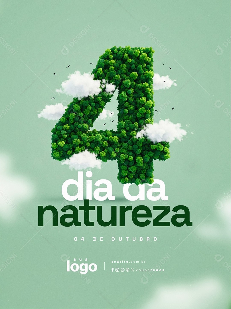 Dia da Natureza 04 de Outubro Social Media PSD Editável