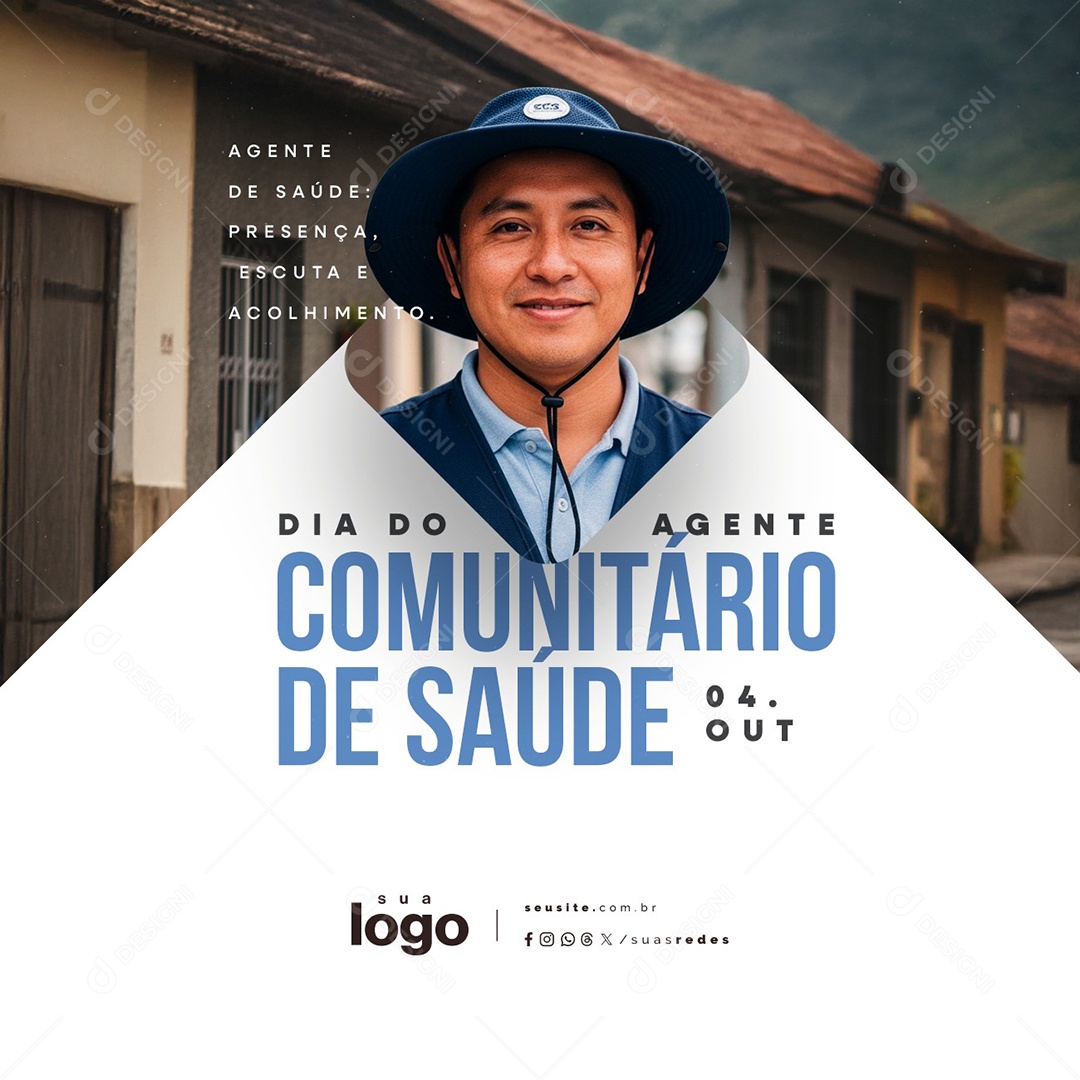 Dia do Agente Comunitário de Saúde 04 de Outubro Social Media PSD Editável