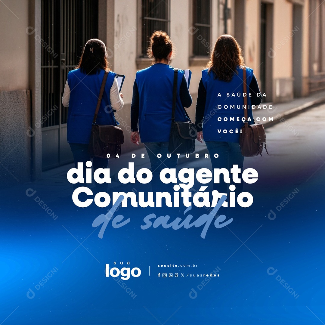 Dia do Agente Comunitário de Saúde 04 de Outubro Social Media PSD Editável