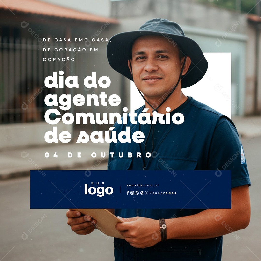 Dia do Agente Comunitário de Saúde 04 de Outubro Social Media PSD Editável
