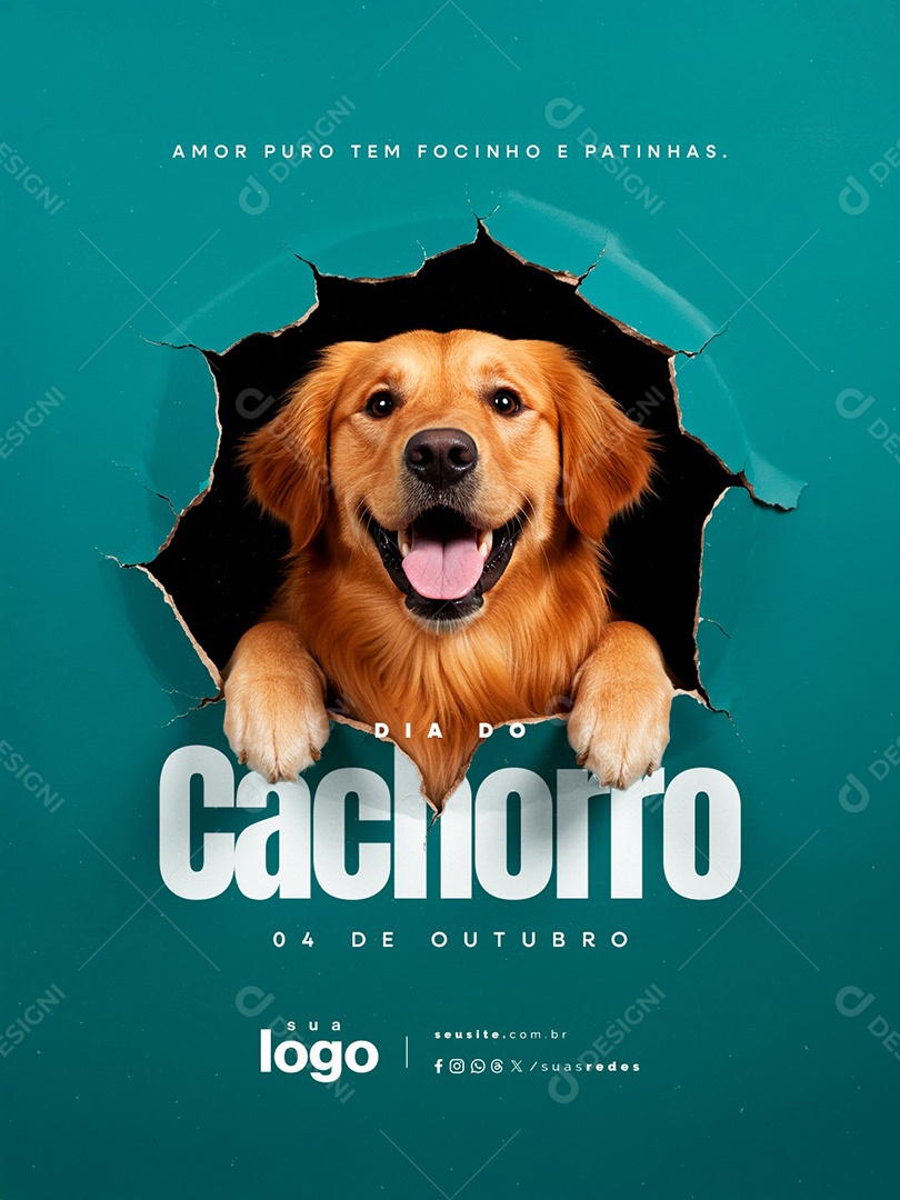 Dia do Cachorro 04 de Outubro Social Media PSD Editável