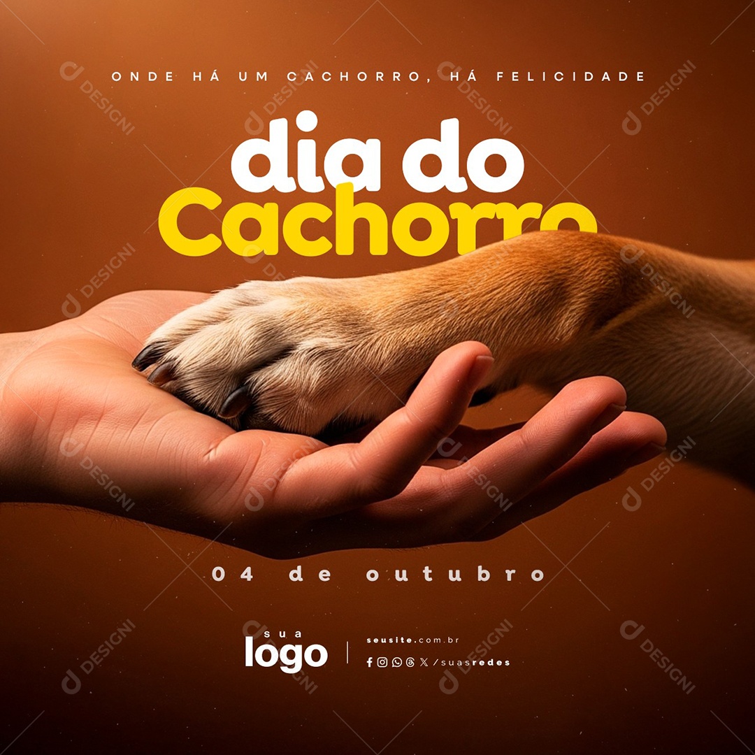 Dia do Cachorro 04 de Outubro Social Media PSD Editável