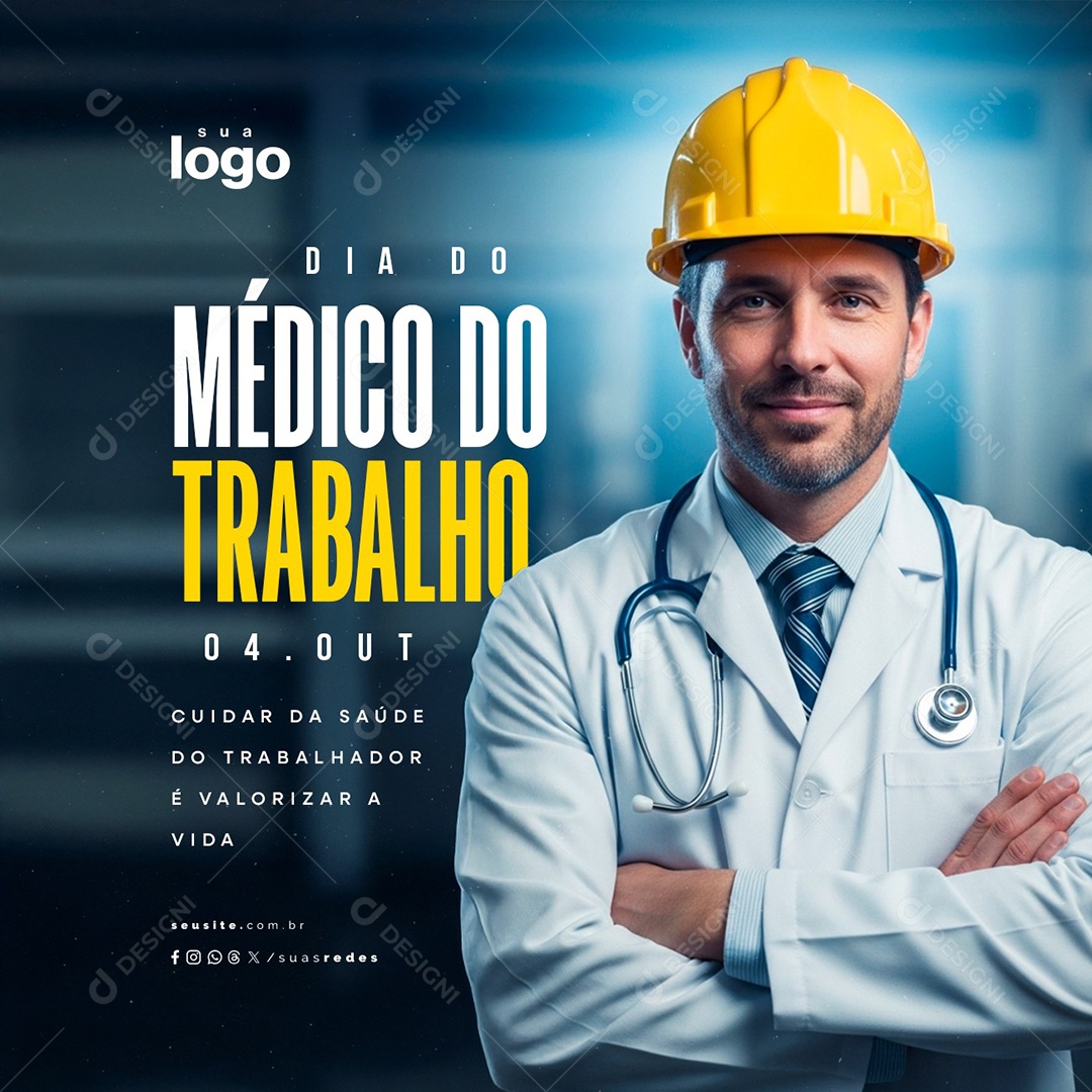 Dia do Médico do Trabalho 04 de Outubro Social Media PSD Editável