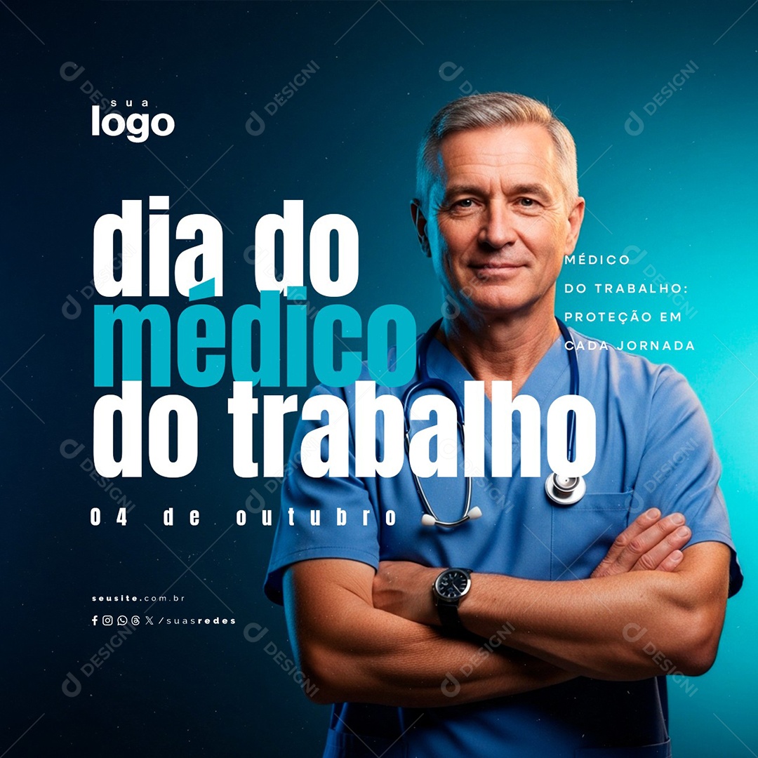 Dia do Médico do Trabalho 04 de Outubro Social Media PSD Editável