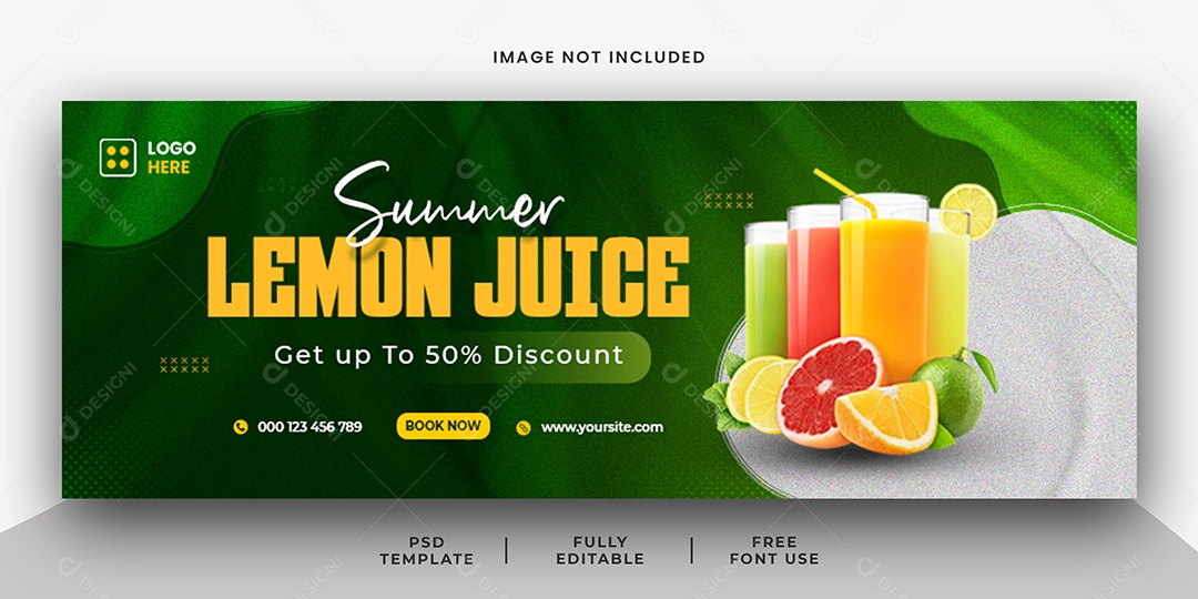 Banner Restaurante Menu Bebidas Social Media PSD Editável