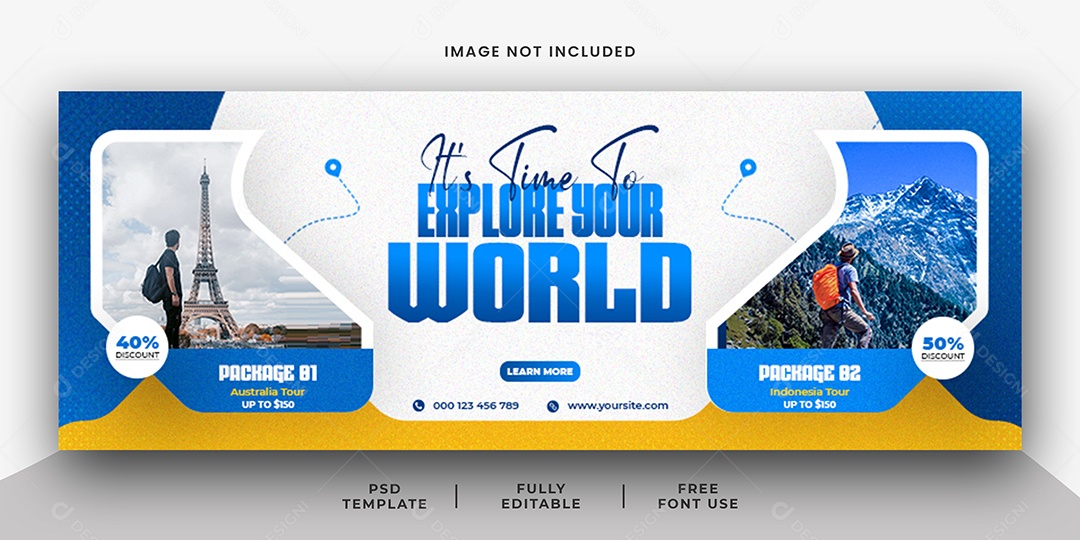 Banner Agência de Viagem Aproveite Suas Férias Social Media PSD Editável