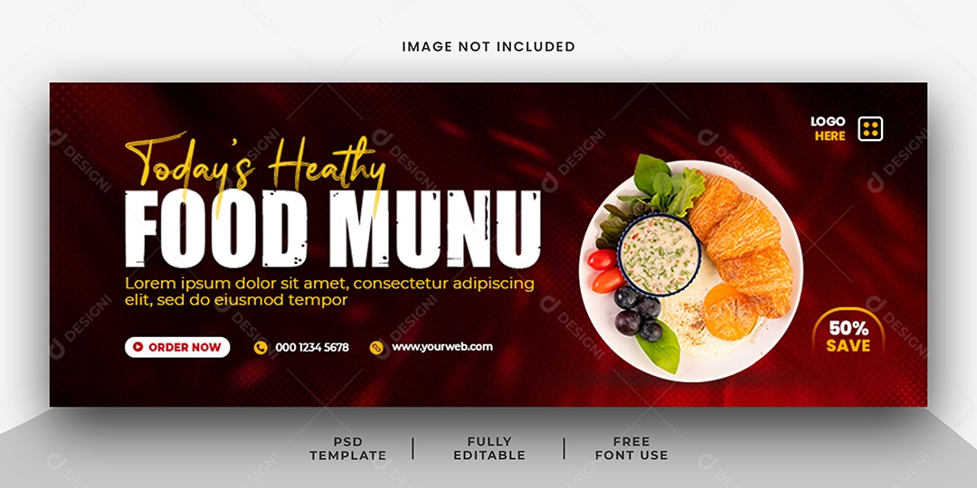 Banner Restaurante Food Menu Social Media PSD Editável