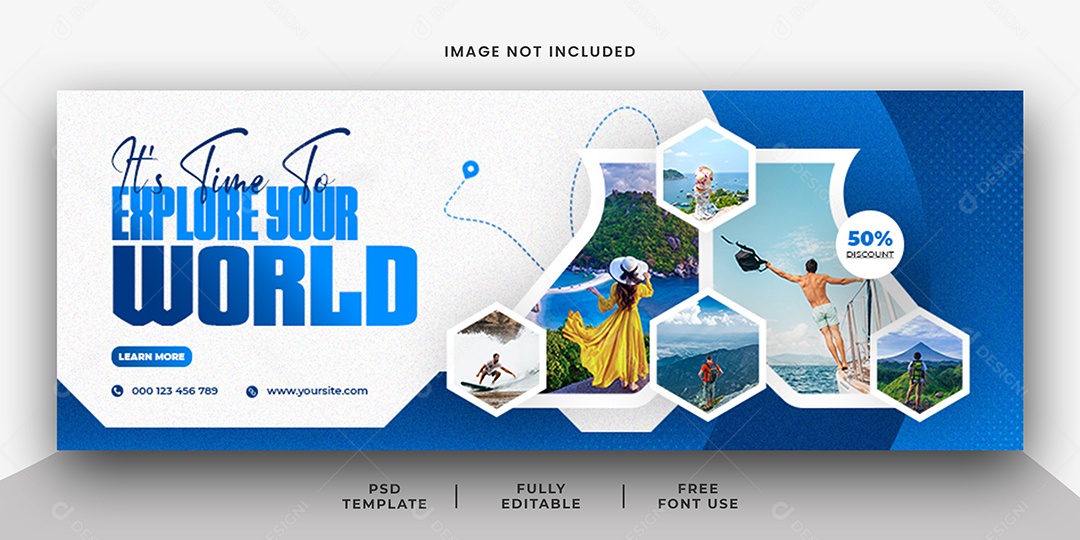 Banner Agência de Viagem Aproveite Suas Férias Social Media PSD Editável