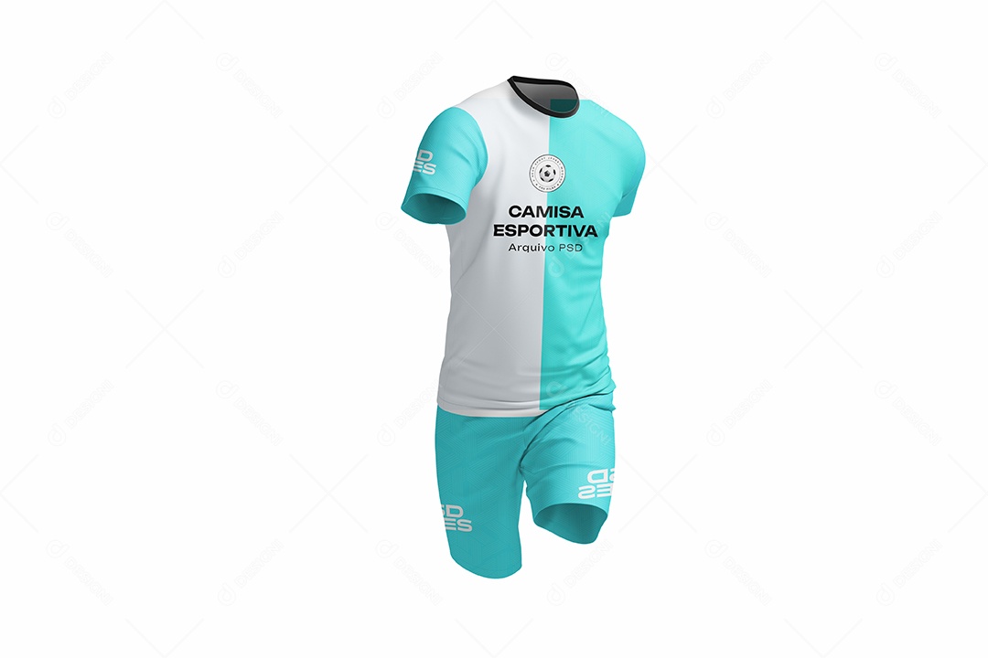 Uniforme de Futebol Corpo Inteiro Mockup PSD Editável