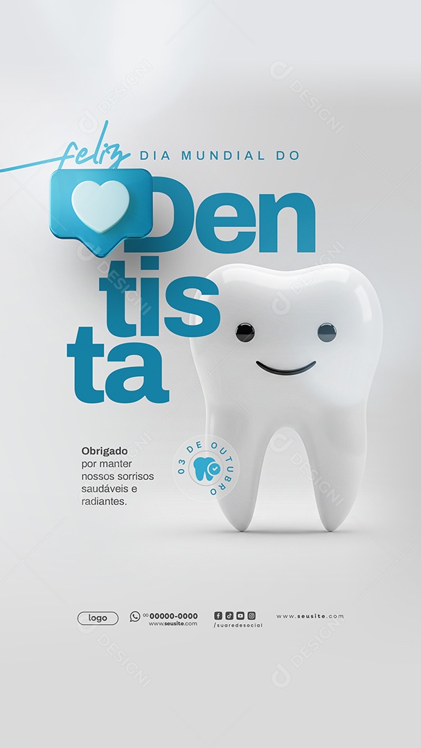 Story Dia Mundial do Dentista 3 de Outubro Social Media PSD Editável