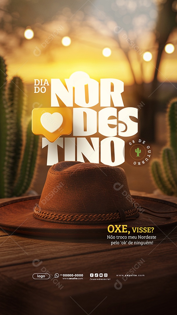 Story Dia do Nordestino 08 Outubro Social Media PSD Editável