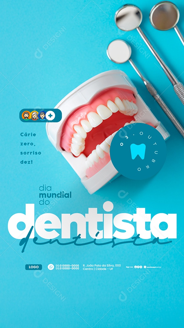 Story Dia Mundial do Dentista 03 de Outubro Social Media PSD Editável
