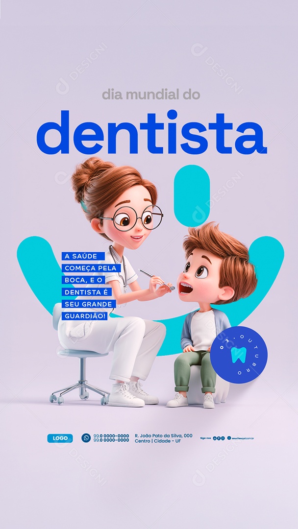 Story Dia Mundial do Dentista 03 de Outubro Social Media PSD Editável