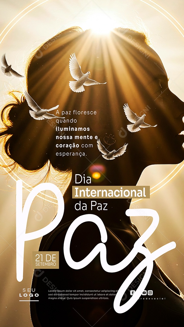 Story Dia Internacional da Paz 21 de Setembro Social Media PSD Editável