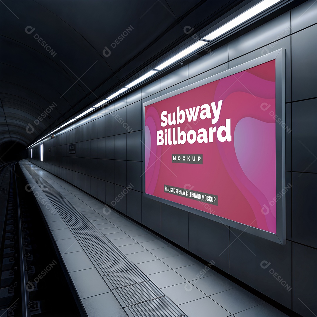 Mockup Poster Publicitário PSD Editável