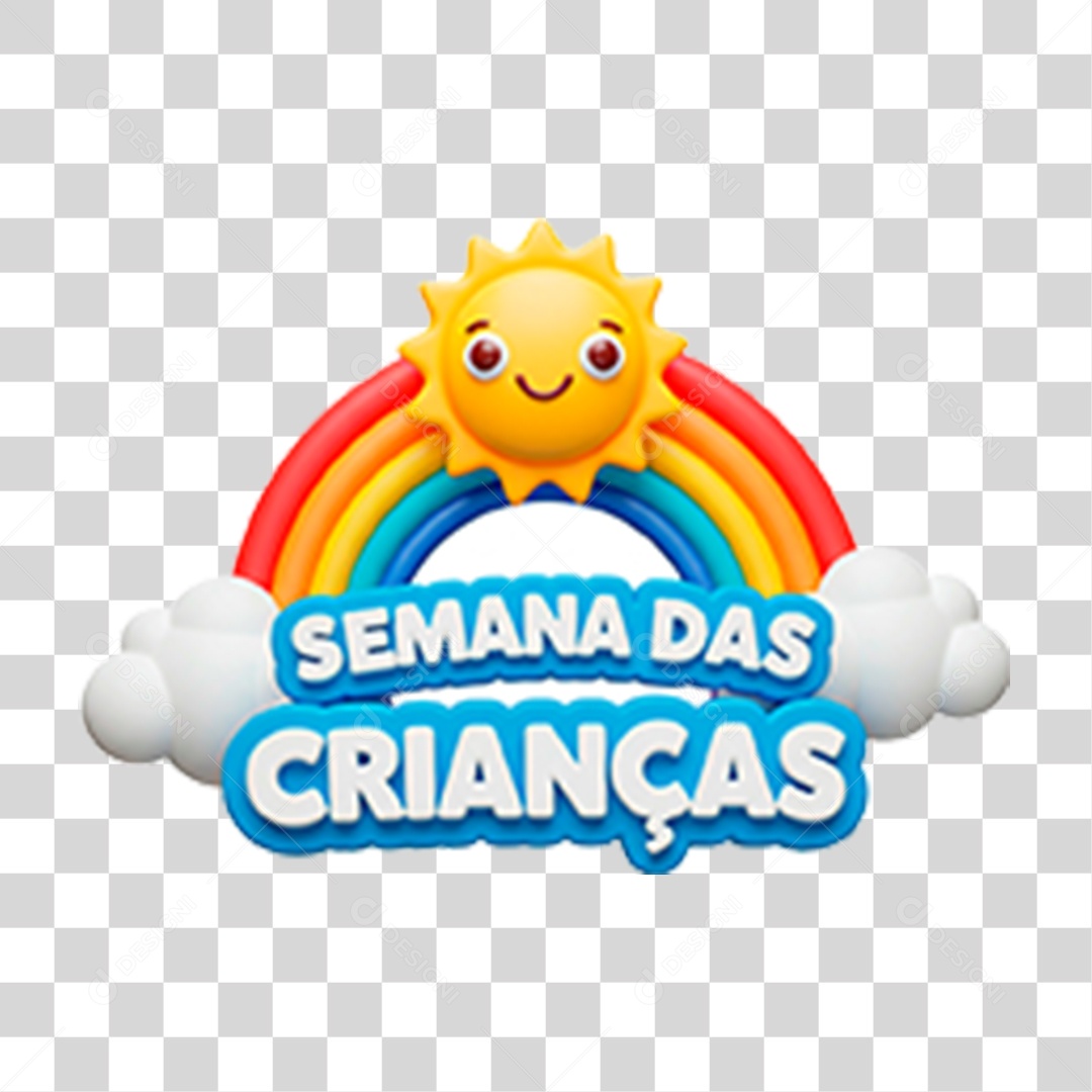 Selo 3D Semana das Crianças PNG Transparente