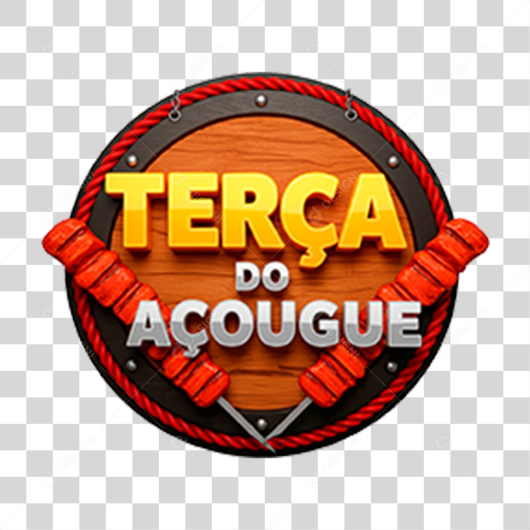 Selo 3D Terça do Açougue PNG Transparente