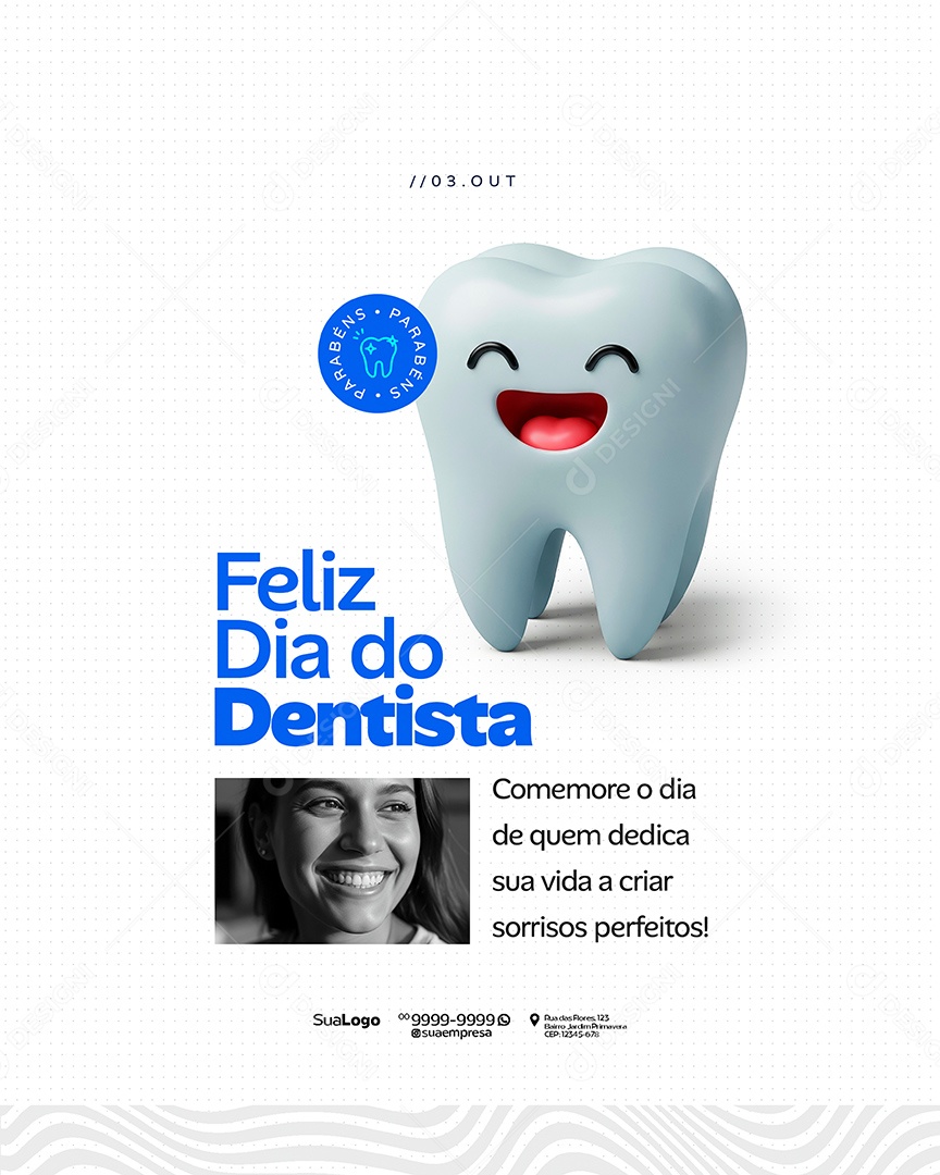Dia do Dentista 25 de Outubro Social Media PSD Editável