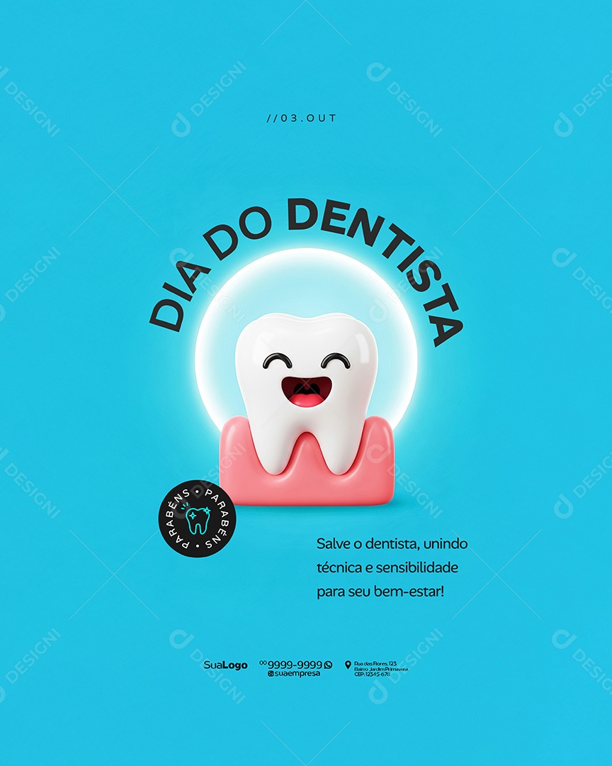 Dia do Dentista 25 de Outubro Social Media PSD Editável
