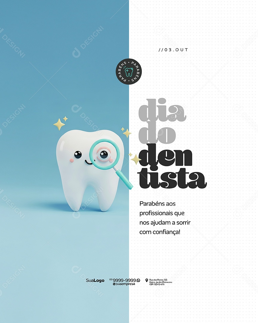 Dia do Dentista 25 de Outubro Social Media PSD Editável