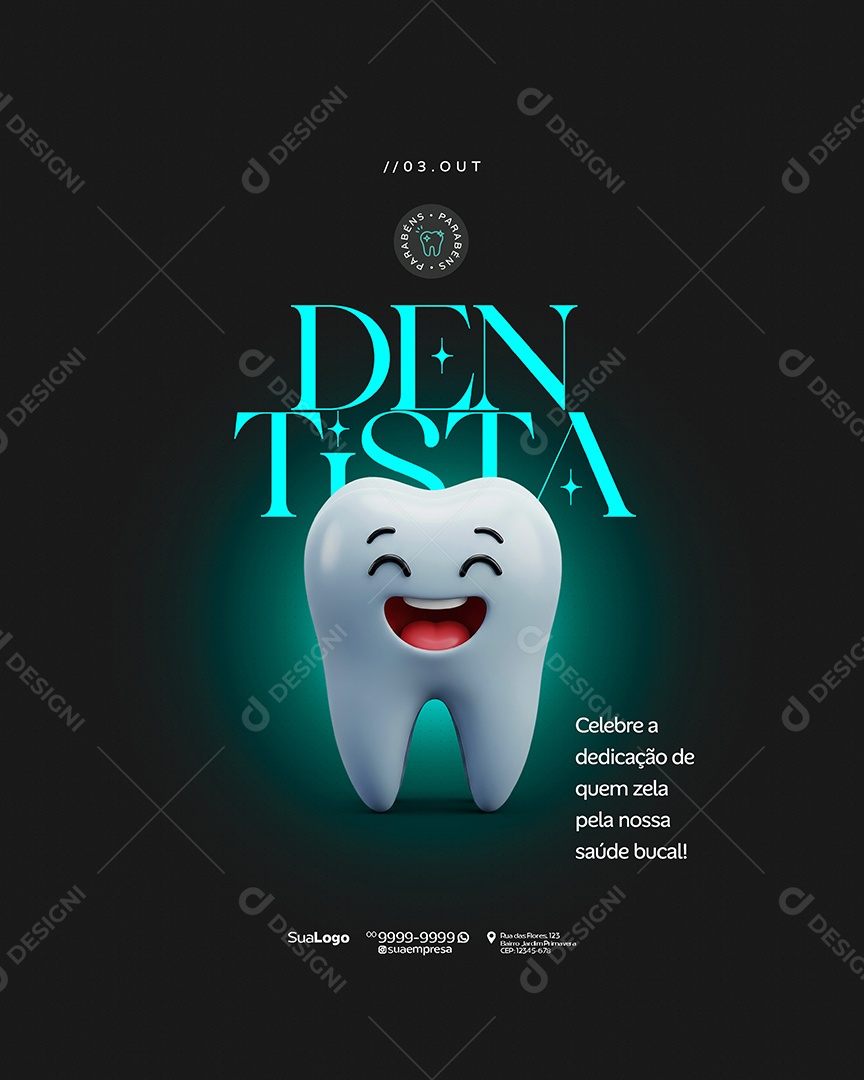 Dia do Dentista 25 de Outubro Social Media PSD Editável