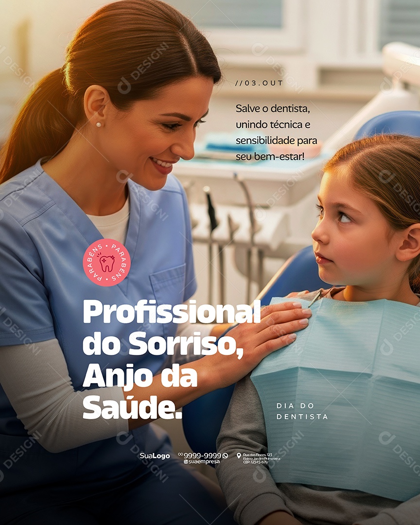 Dia do Dentista 25 de Outubro Profissional do Sorriso Social Media PSD Editável