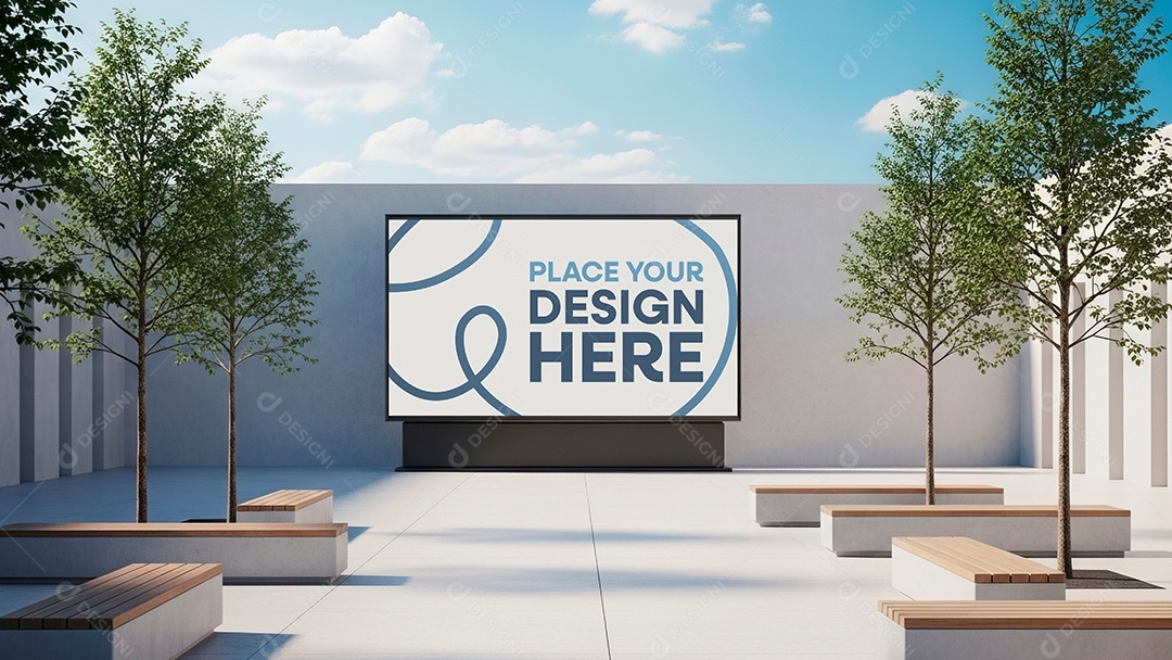 Mockup Placa de Outdoor PSD Editável