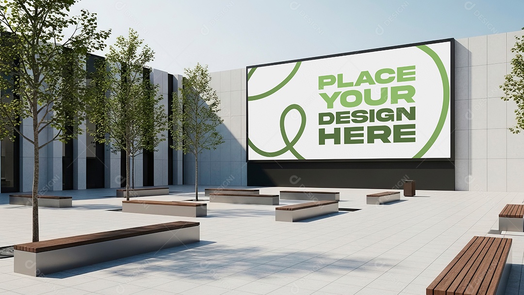 Mockup Placa de Outdoor PSD Editável