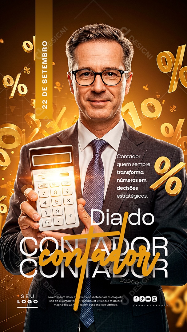 Story Feliz Dia do Contador 22 de Setembro Social Media PSD Editável