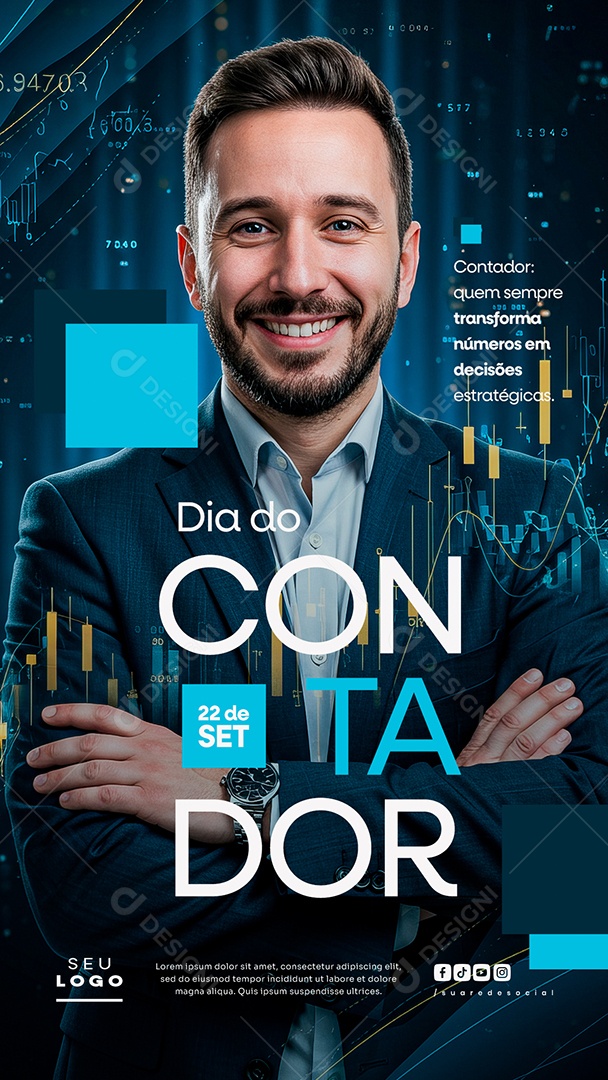 Story Feliz Dia do Contador 22 de Setembro Social Media PSD Editável