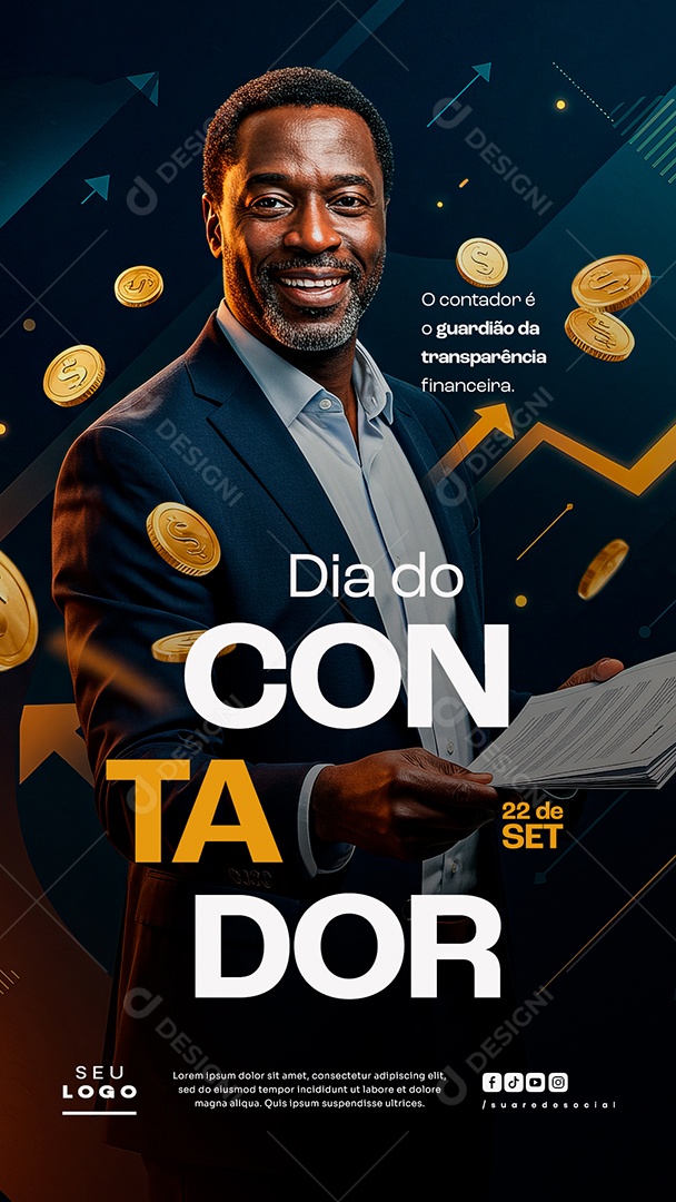 Story Dia do Contador 22 de Setembro Guardião da Transparência Social Media PSD Editável