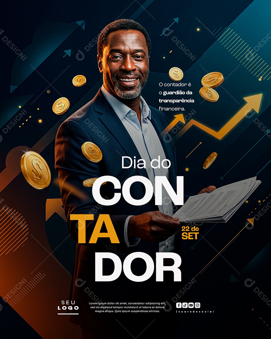 Dia do Contador 22 de Setembro Guardião da Transparência Social Media PSD Editável