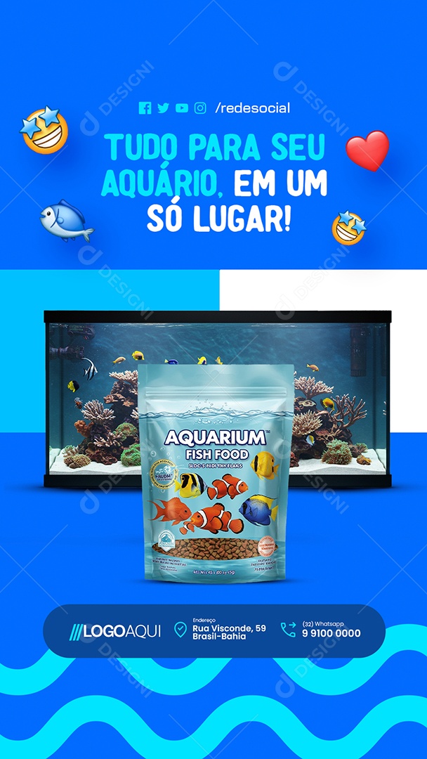 Story Aquários Tudo para Seu Aquário Social Media PSD Editável