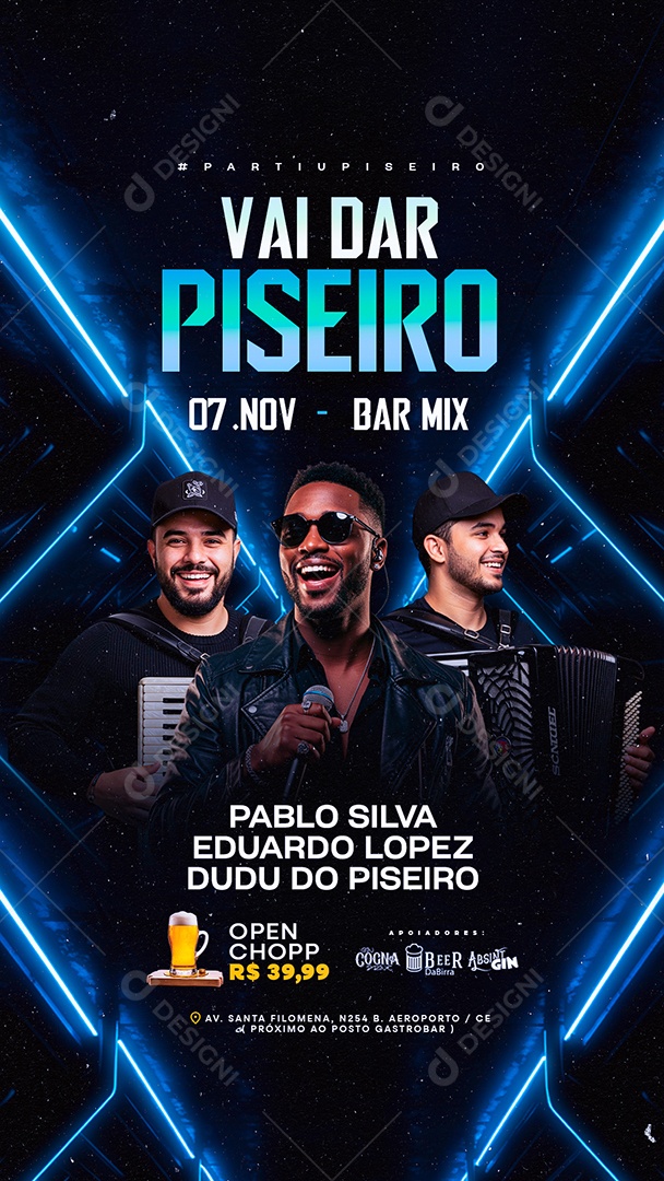 Story Flyer Próximos Shows Vai Dar Piseiro Social Media PSD Editável