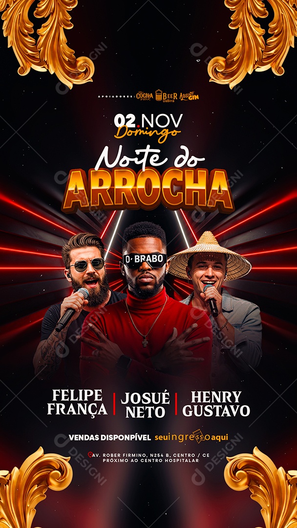 Story Flyer Noite do Arrocha Social Media PSD Editável