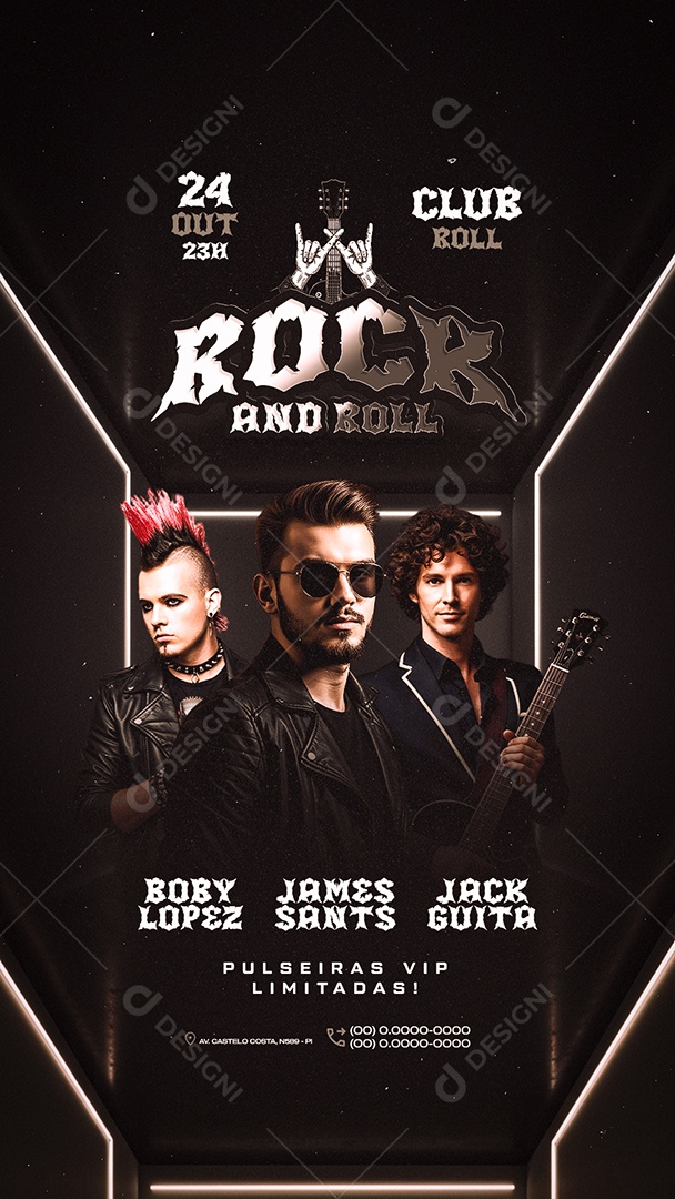 Story Flyer Rock And Roll Club Social Media PSD Editável