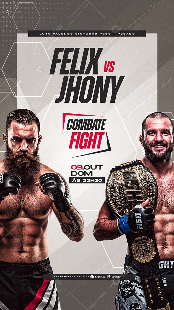 Story Campeonato de Luta Combate Fight Social Media PSD Editável