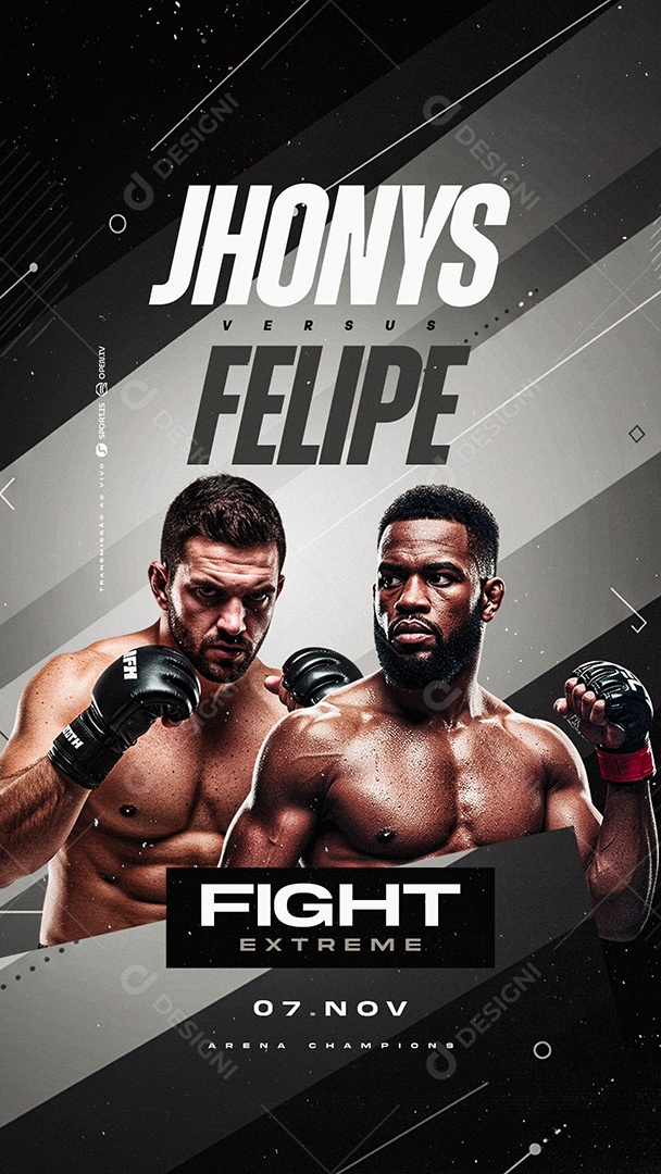 Story Campeonato de Luta Jhonys Verus Felipe Social Media PSD Editável