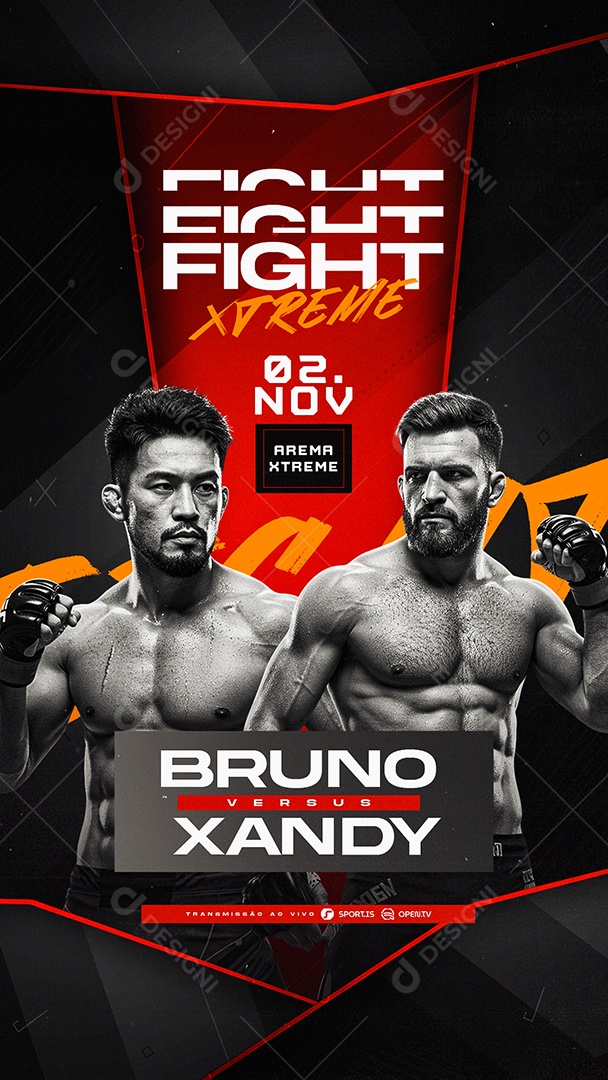 Story Campeonato de Luta Fight Xtreme Social Media PSD Editável