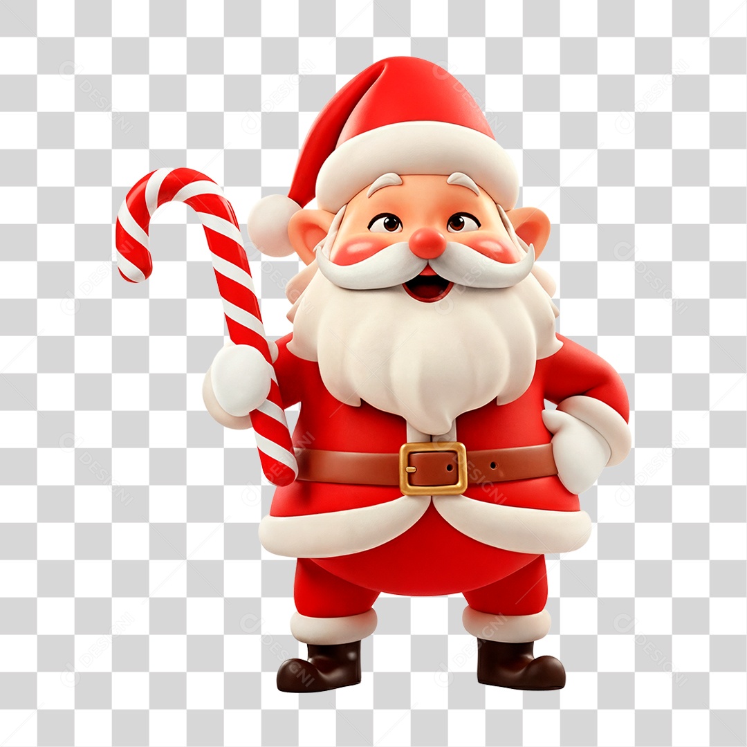 Personagem 3D Papai Noel PNG Transparente