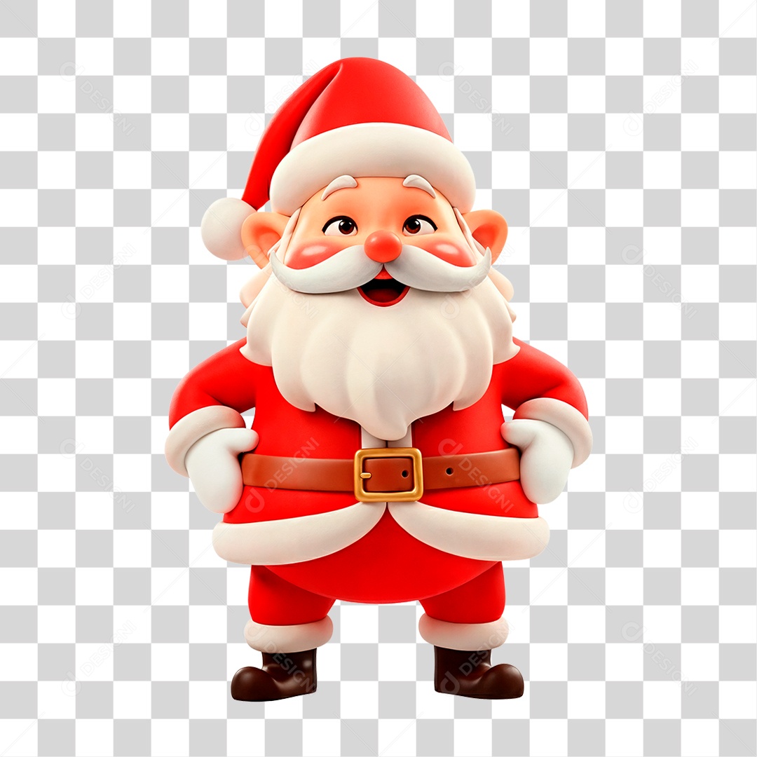 Personagem 3D Papai Noel PNG Transparente