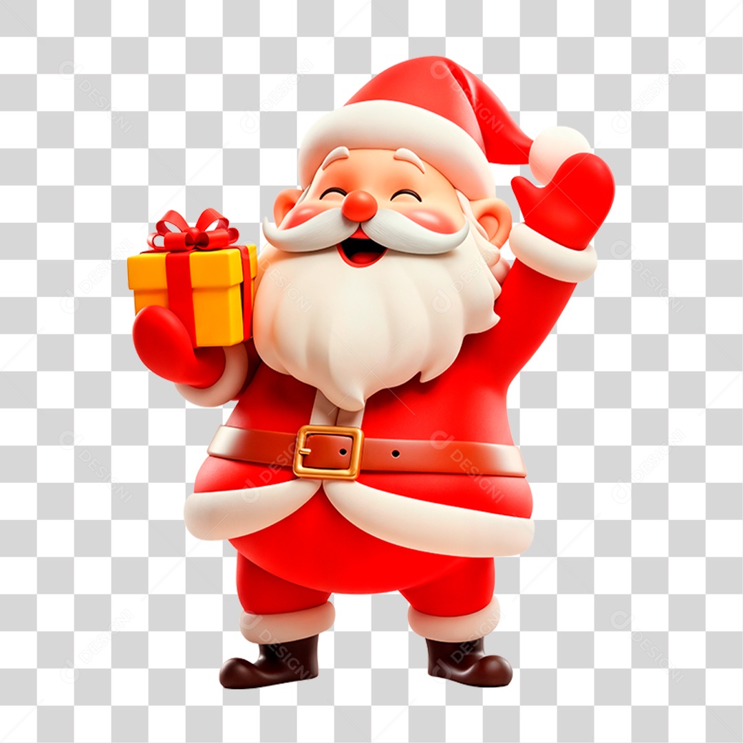 Personagem 3D Papai Noel PNG Transparente