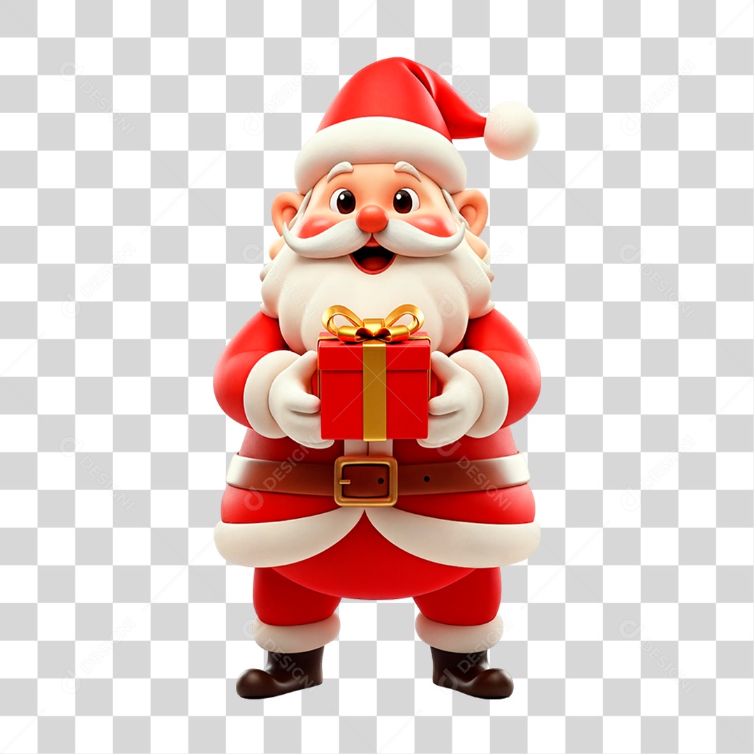 Personagem 3D Papai Noel PNG Transparente