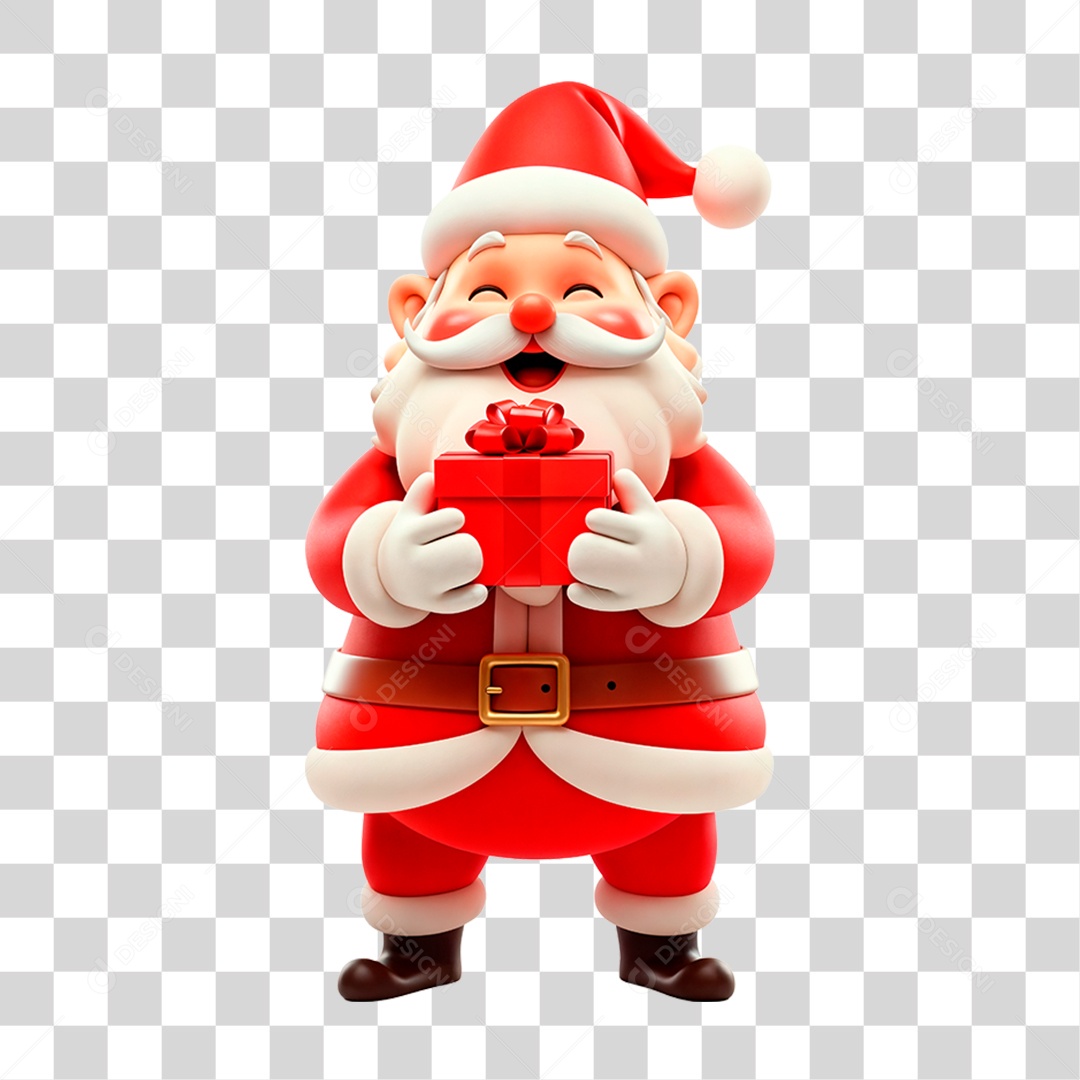 Personagem 3D Papai Noel PNG Transparente
